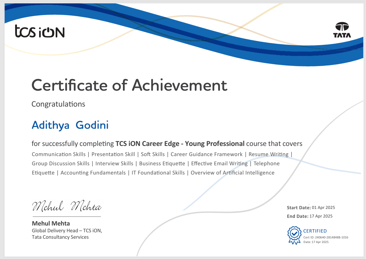 TCS iON Certificate